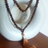 Japa mala con cuentas de Rudraksha naturales para meditación y oración